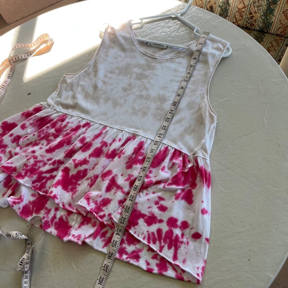 We The Free People Anytime Tie Dye Babydoll Top in Hibiscus Combo Size M - Picture 7 of 10